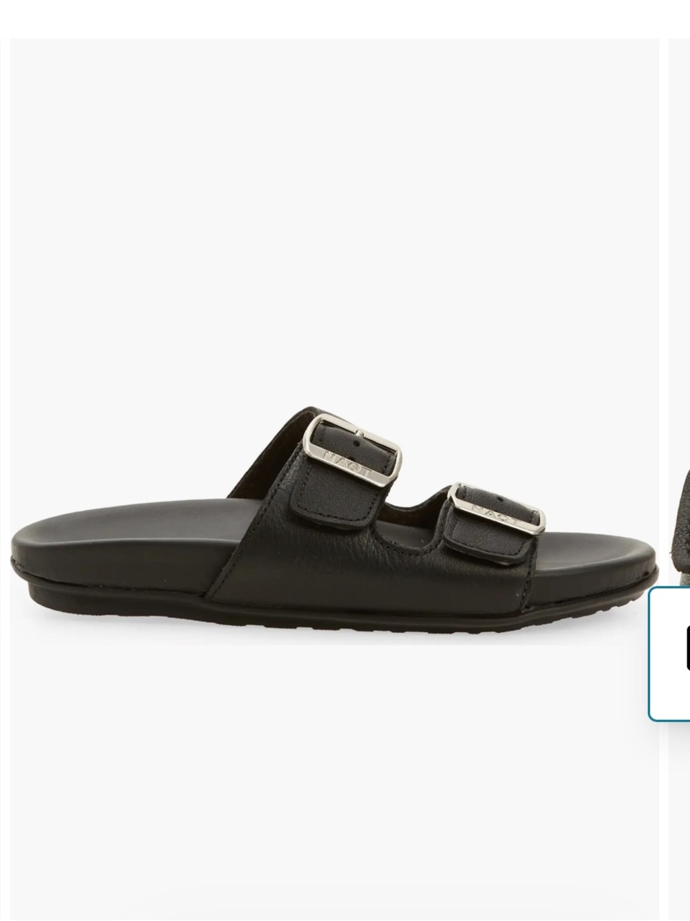 Men's Black Double-Buckle Slide Sandals